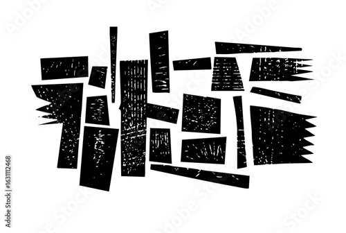 Vector Abstract black geometric shapes create a dynamic composition.