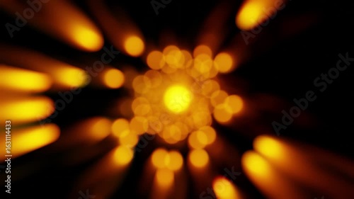 Blurry Orange Light Tunnel Abstract Seamless Loop Animation