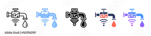Water Control icon sheet multiple style collection