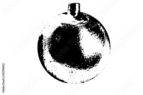 Vector Monochrome festive sphere with textured effect.