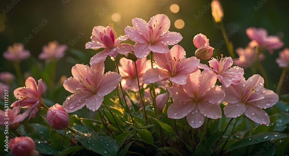 Fototapeta premium Pink Petals Glowing in Sunlight
