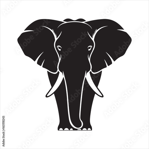 Silhouette illustrations of african elephants