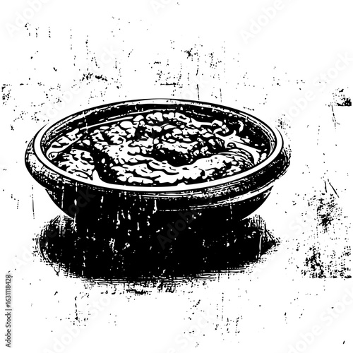 Vector Rustic bowl of stew