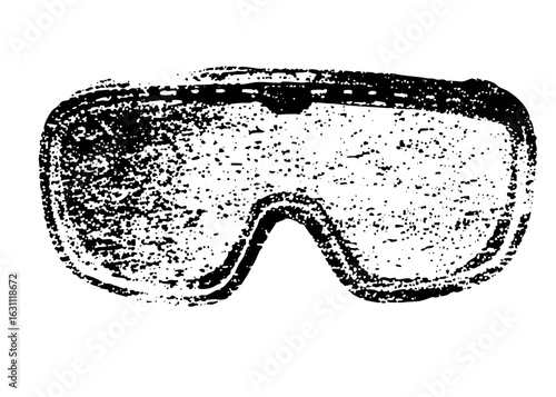 Vector Monochrome diving mask with textured effect.