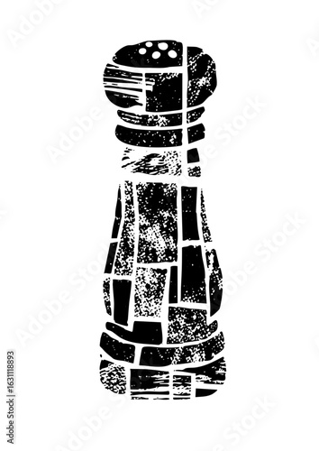 Vector Black and white of a running shoe sole print.