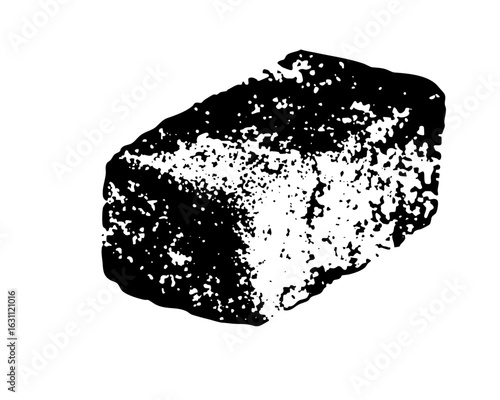 Vector Abstract stone fragment with textured surface.