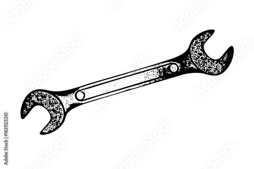 Vector Detailed of a metal wrench tool.