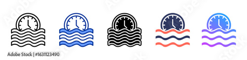 Time Flow icon sheet multiple style collection