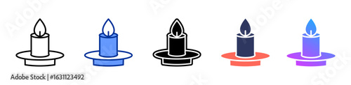 Serene Candle icon sheet multiple style collection