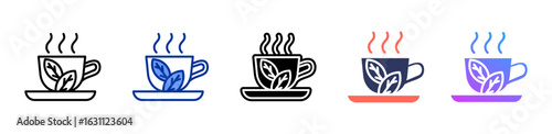 Mindful Tea icon sheet multiple style collection