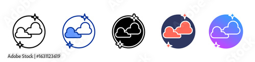 Peaceful Cloud icon sheet multiple style collection