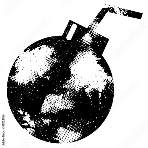 Vector Global detonation concept featuring a world-shaped explosive device.
