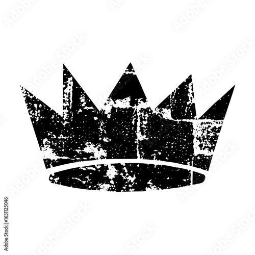 Vector Distressed black crown with a minimalist .