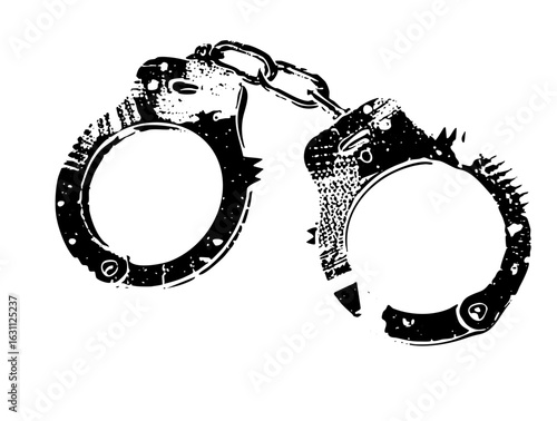 Vector Black Handcuffs with Chain