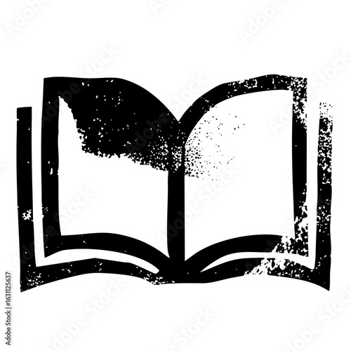 Vector Open book with distressed texture.