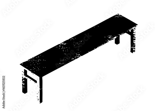 Vector Abstract black geometric structure with supporting legs