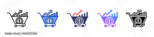 Consumer Price Index icon sheet multiple style collection