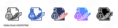 Capital Gain icon sheet multiple style collection