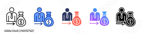 Investor icon sheet multiple style collection