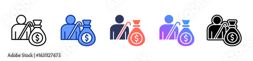 Retirement Savings icon sheet multiple style collection