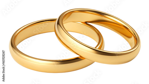 Wallpaper Mural Two Gold Wedding Rings Intertwined on Transparent Background Torontodigital.ca