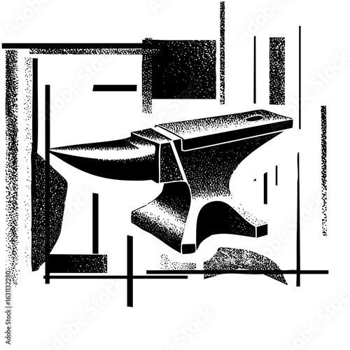 Vector Abstract anvil with geometric shapes