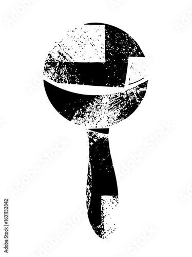 Vector Abstract maraca with distressed texture.