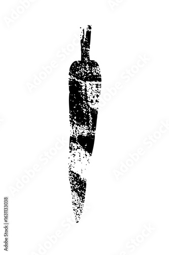 Vector Abstract black silhouette of a chili pepper .