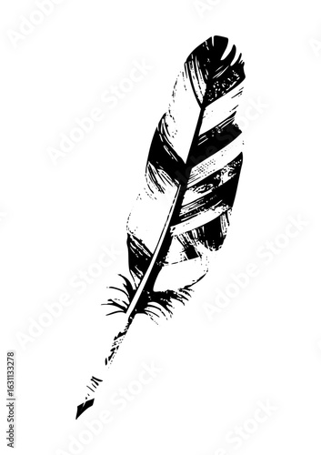 Vector Detailed of a feathered arrow with a pointed tip.