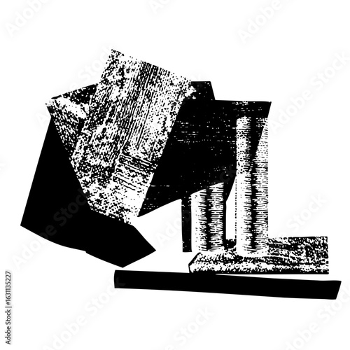 Vector Abstract geometric shapes create a dynamic architectural composition.