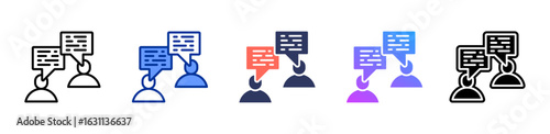Communication icon sheet multiple style collection