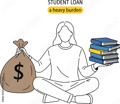 Student loan debt burden and financial aid for college education