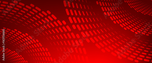 Dynamic red abstract background with curved dotted patterns creating a sense of motion and depth, perfect for modern, technology, or sports-themed designs.