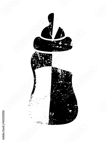 Vector Bold black spray can with distressed texture.