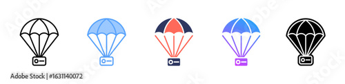 Parachute icon sheet multiple style collection