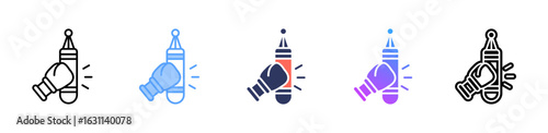 Punching Bag icon sheet multiple style collection