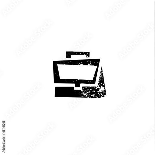 Vector Abstract battery with distressed texture.