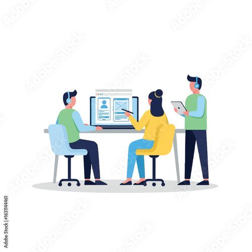 Team Collaboration on Website Design.