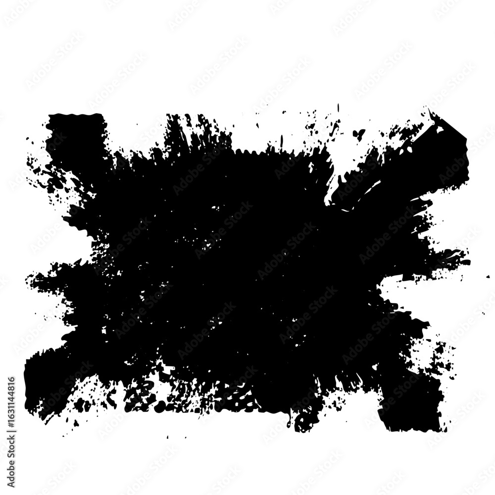 Naklejka premium Vector Abstract black ink splash element.
