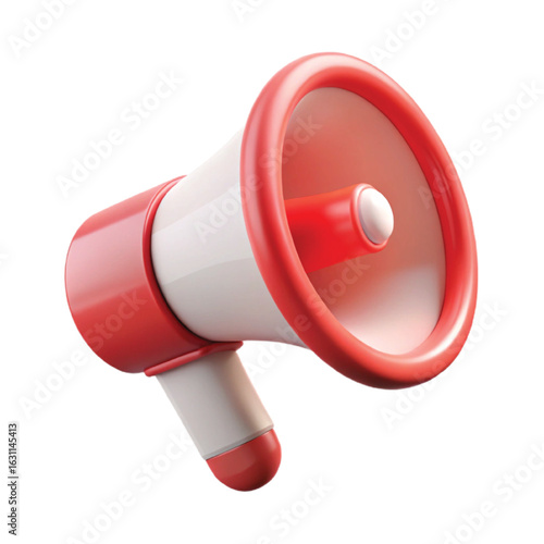 3d render megaphone on removed background