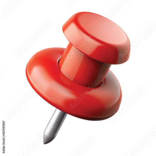  3d style red push pin icon