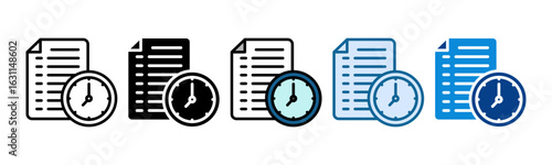 Task Duration Icon Set Multiple Style Collection