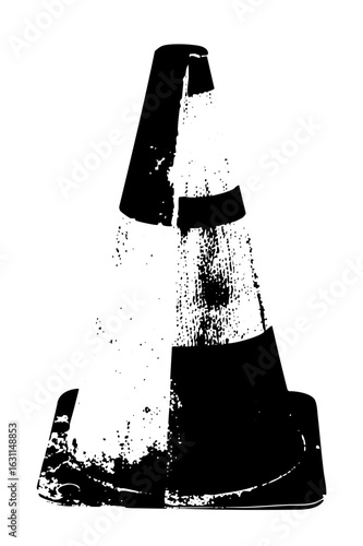 Vector Abstract conical form with distressed texture