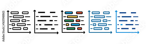 Gantt Chart Icon Set Multiple Style Collection