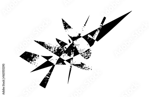 Vector Abstract black shapes create a dynamic explosion .
