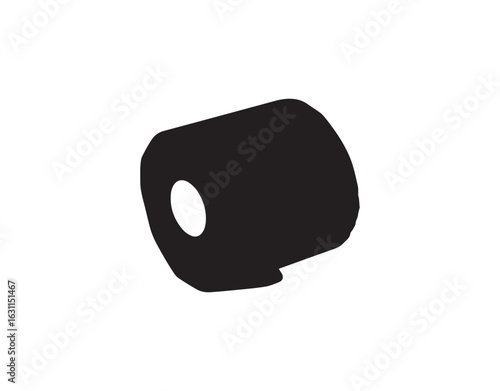 Black Rubber Bushing Icon with Hole Industrial Component Minimalist Design Element