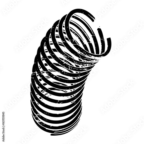 Vector Abstract spiral with textured lines.
