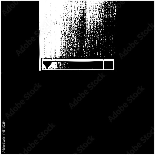 Vector Minimalist window sill with potted plant .