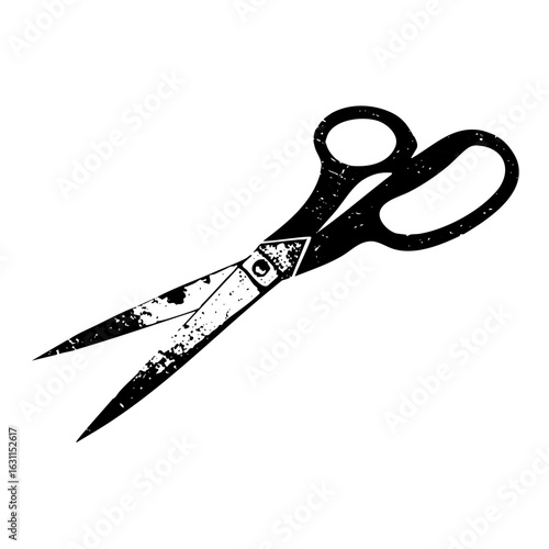 Vector Detailed of open cutting shears.