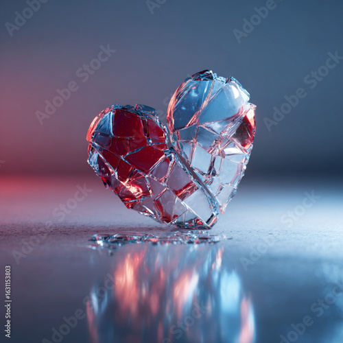 broken heart glass crystal